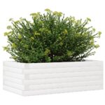 vidaXL Záhradný kvetináč biely 70x40x23 cm borovicový masív – Obrázok 4
