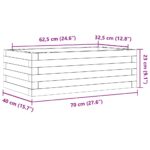 vidaXL Záhradný kvetináč biely 70x40x23 cm borovicový masív – Obrázok 10
