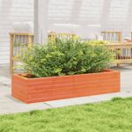 vidaXL Záhradný kvetináč voskovohnedý 110x40x23 cm masívna borovica – Obrázok 3