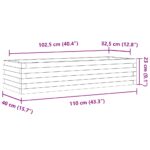 vidaXL Záhradný kvetináč voskovohnedý 110x40x23 cm masívna borovica – Obrázok 10