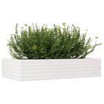 vidaXL Záhradný kvetináč biely 110x60x23 cm borovicový masív – Obrázok 4