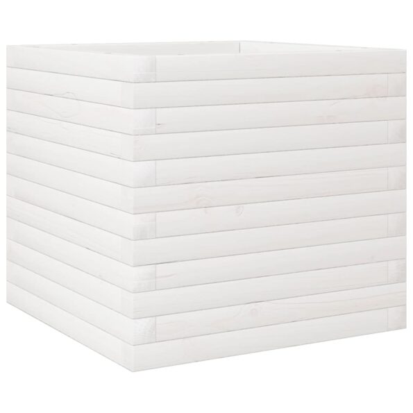 vidaXL Záhradný kvetináč biely 50x50x45,5 cm masívna borovica – Obrázok 2