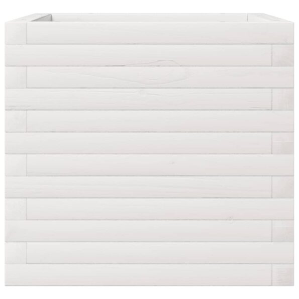 vidaXL Záhradný kvetináč biely 50x50x45,5 cm masívna borovica – Obrázok 6