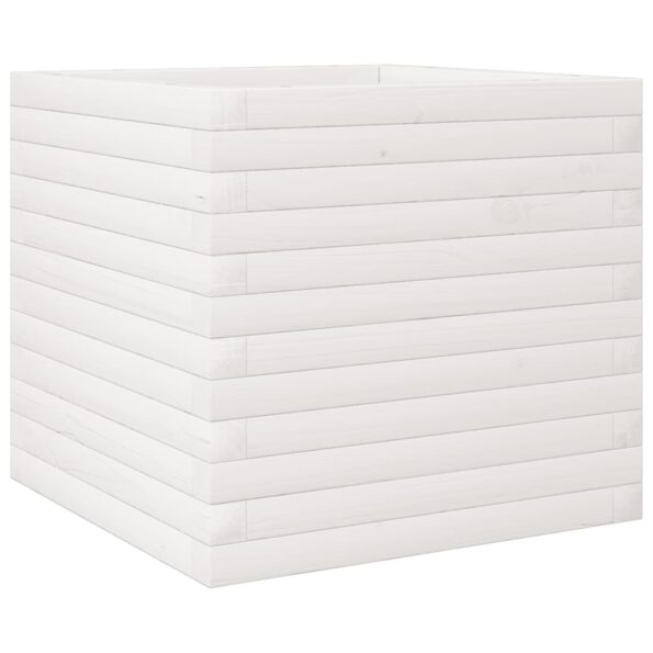 vidaXL Záhradný kvetináč biely 50x50x45,5 cm masívna borovica – Obrázok 7