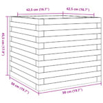 vidaXL Záhradný kvetináč biely 50x50x45,5 cm masívna borovica – Obrázok 10