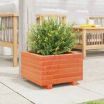 vidaXL Záhradný kvetináč voskovohnedý 40x40x26,5 cm masívna borovica – Obrázok 3
