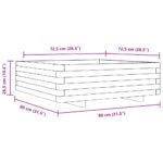 vidaXL Záhradný kvetináč 80x80x26,5 cm masívna borovica – Obrázok 10
