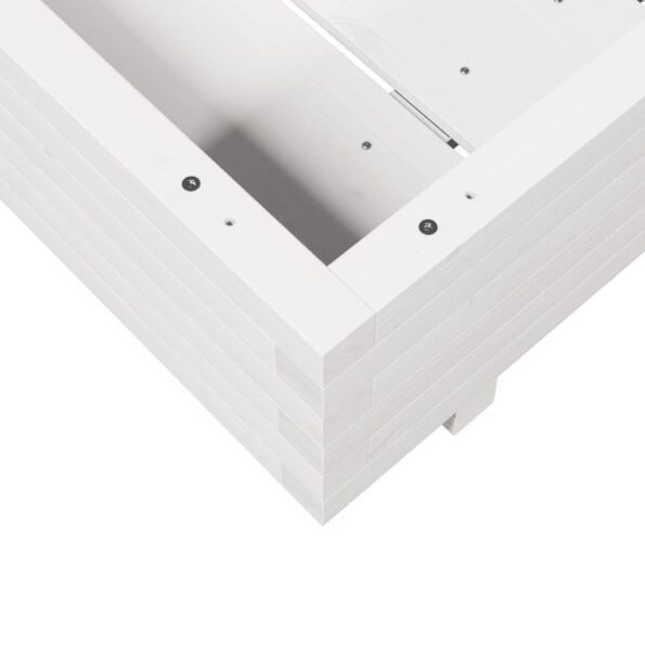 vidaXL Záhradný kvetináč biely 80x80x26,5 cm masívna borovica – Obrázok 8