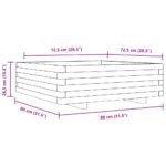 vidaXL Záhradný kvetináč biely 80x80x26,5 cm masívna borovica – Obrázok 10