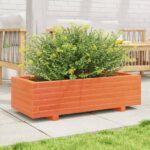 vidaXL Záhradný kvetináč voskovohnedý 90x40x26,5 cm masívna borovica – Obrázok 3