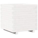 vidaXL Záhradný kvetináč biely 50x50x49,5 cm masívna borovica – Obrázok 7