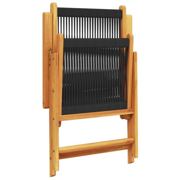 vidaXL 7 dielna záhradná jedálenská súprava čierna PP a masívne drevo – Obrázok 7