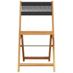 vidaXL 3-dielna bistro súprava čierna polypropylén+drevený masív – Obrázok 4