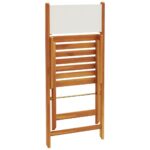 vidaXL 3-dielna bistro súprava krémovobiele látka a masívne drevo – Obrázok 7