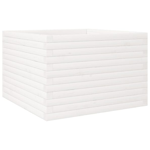 vidaXL Záhradný kvetináč biely 70x70x46 cm borovicový masív – Obrázok 2