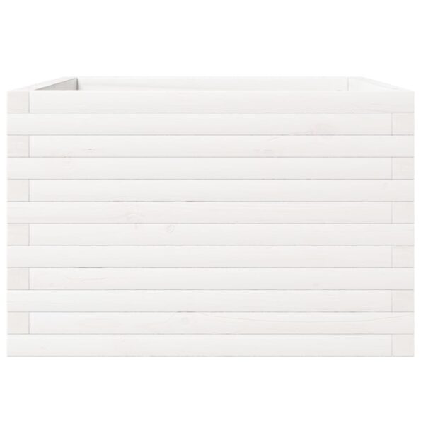 vidaXL Záhradný kvetináč biely 70x70x46 cm borovicový masív – Obrázok 5