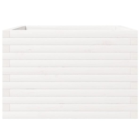 vidaXL Záhradný kvetináč biely 70x70x46 cm borovicový masív – Obrázok 6