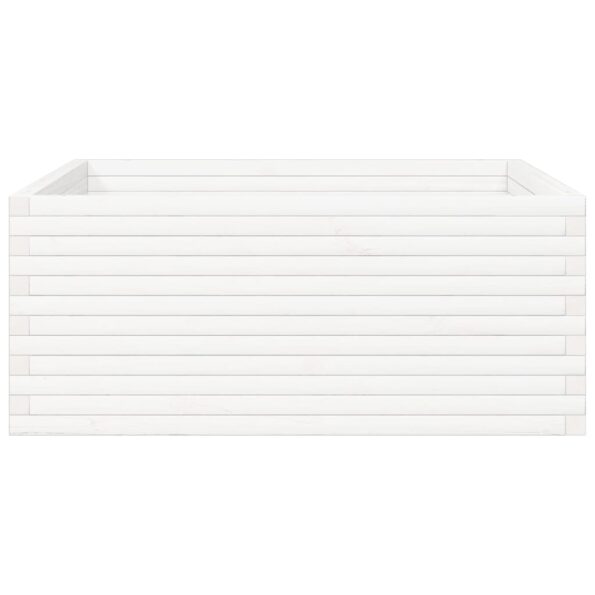 vidaXL Záhradný kvetináč biely 110x110x46 cm borovicový masív – Obrázok 5