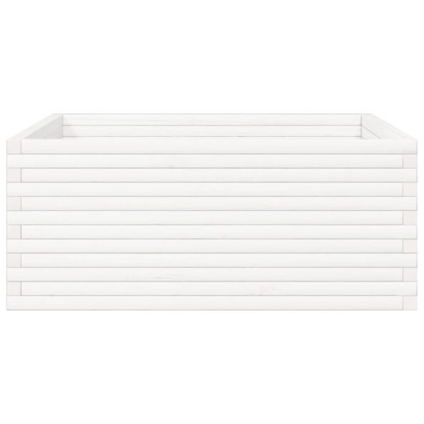 vidaXL Záhradný kvetináč biely 110x110x46 cm borovicový masív – Obrázok 6
