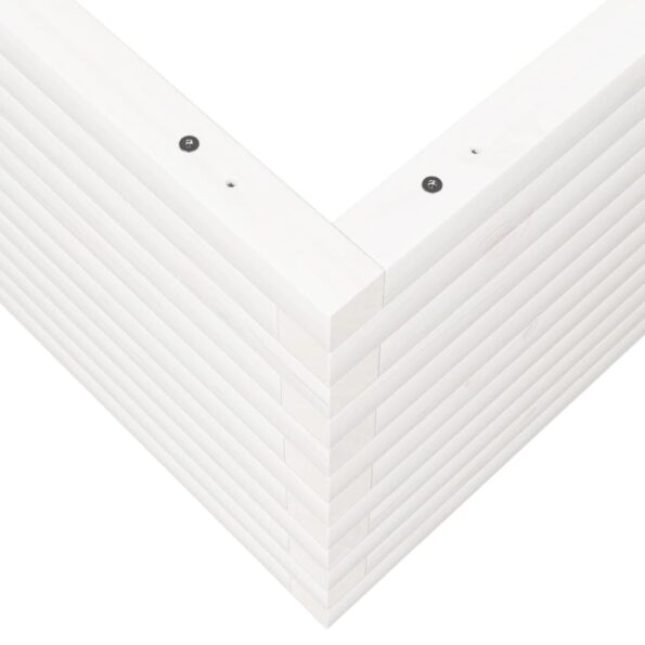 vidaXL Záhradný kvetináč biely 110x110x46 cm borovicový masív – Obrázok 8