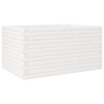 vidaXL Záhradný kvetináč biely 90x60x46 cm borovicový masív – Obrázok 2