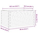 vidaXL Záhradný kvetináč biely 90x60x46 cm borovicový masív – Obrázok 10