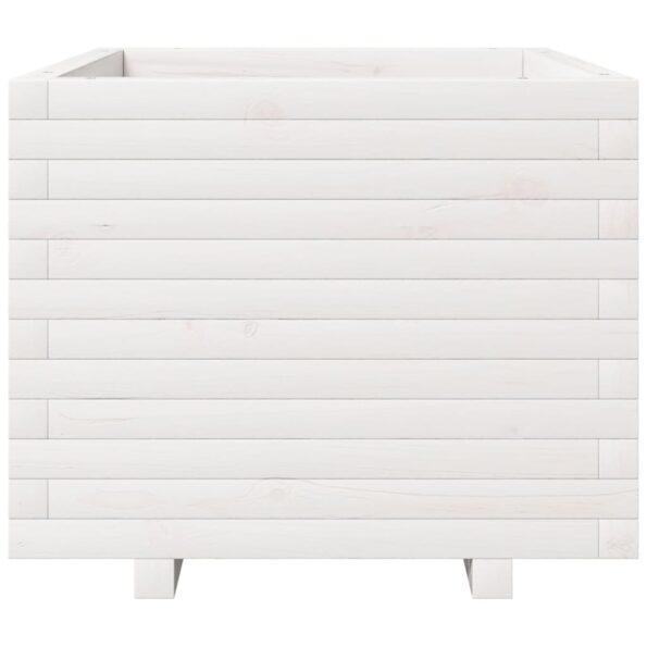 vidaXL Záhradný kvetináč biely 60x60x49,5 cm masívna borovica – Obrázok 5