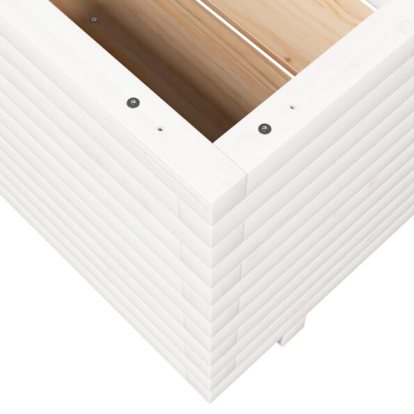 vidaXL Záhradný kvetináč biely 60x60x49,5 cm masívna borovica – Obrázok 8
