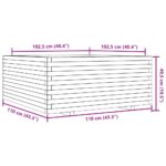 vidaXL Záhradný kvetináč voskovohnedý 110x110x49,5 cm masívna borovica – Obrázok 10