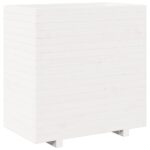 vidaXL Záhradný kvetináč biely 70x40x72,5 cm borovicový masív – Obrázok 2