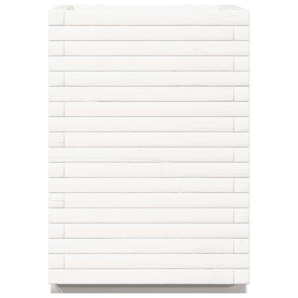 vidaXL Záhradný kvetináč biely 50x50x72 cm masívna borovica – Obrázok 6