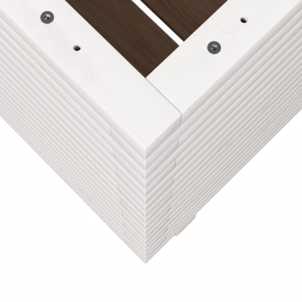 vidaXL Záhradný kvetináč biely 50x50x72 cm masívna borovica – Obrázok 8