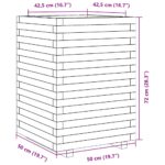 vidaXL Záhradný kvetináč biely 50x50x72 cm masívna borovica – Obrázok 10