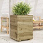 vidaXL Záhradný kvetináč 50x50x72 cm impregnovaná borovica