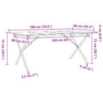 vidaXL Jedálenský stolík v tvare X 180x90x75 cm borovica a liatina – Obrázok 10
