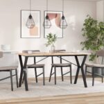 vidaXL Jedálenský stolík v tvare Y 140x80x75 cm borovica a liatina – Obrázok 3