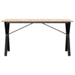 vidaXL Jedálenský stolík v tvare Y 140x80x75 cm borovica a liatina – Obrázok 4