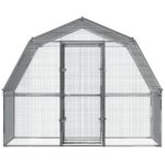 vidaXL Klietky pre sliepky so strechou a dvierkami 2 ks pozink. oceľ – Obrázok 4