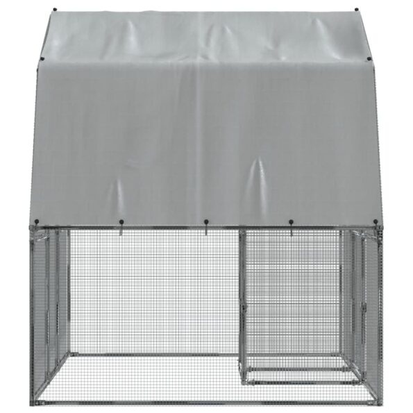 vidaXL Klietky pre sliepky so strechou a dvierkami 2 ks pozink. oceľ – Obrázok 5