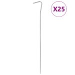 vidaXL Stanové kolíky 25 ks 23 cm Ø6 mm pozinkovaná oceľ