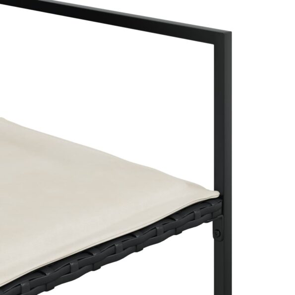 vidaXL 15-dielna záhr. jedálenská súprava s vankúšmi čierna polyratan – Obrázok 5