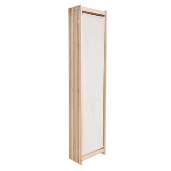 vidaXL Paraván s 5 panelmi, krémový 200x170x4 cm, látka – Obrázok 3