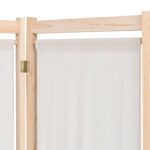 vidaXL Paraván s 5 panelmi, krémový 200x170x4 cm, látka – Obrázok 4