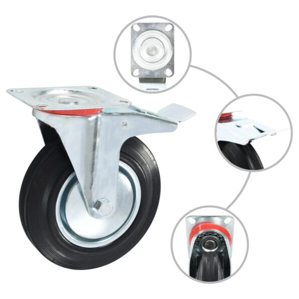 vidaXL Otočné kolieska 4 ks, 200 mm – Obrázok 3