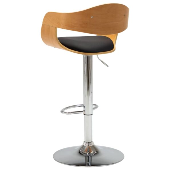 vidaXL Barová stolička, čierna, ohýbané drevo a umelá koža – Obrázok 5