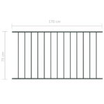 vidaXL Plotový panel, práškovaná oceľ 1,7x0,75 m, antracitový – Obrázok 4