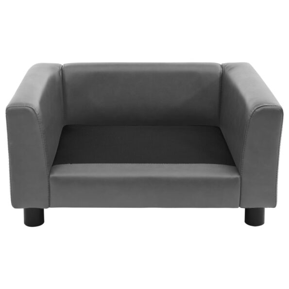 vidaXL Pohovka pre psa, sivá 60x43x30 cm, plyš a umelá koža – Obrázok 4