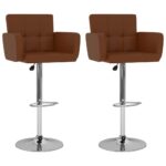 vidaXL Barové stoličky 2 ks hnedé umelá koža