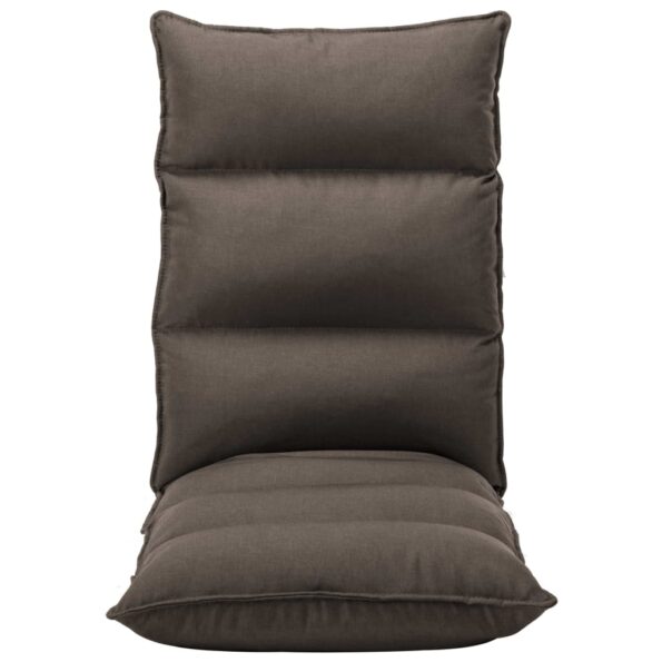 vidaXL Skladacia leňoška na podlahu, sivohnedá, látka – Obrázok 2