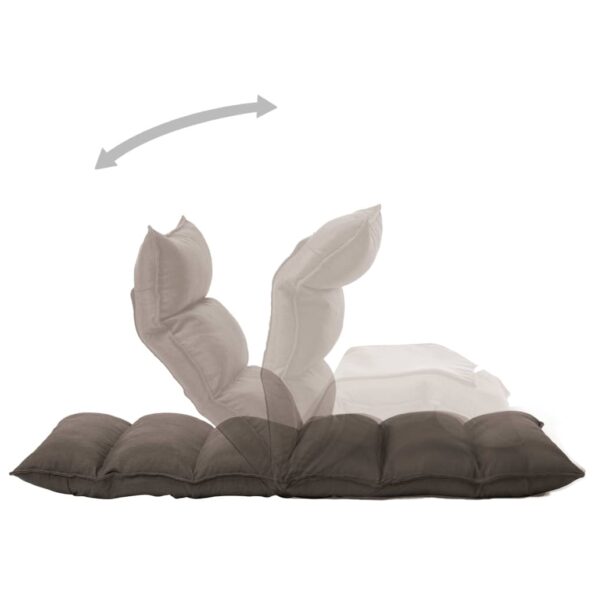 vidaXL Skladacia leňoška na podlahu, sivohnedá, látka – Obrázok 6